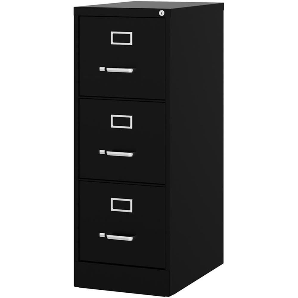3 Drawer Black Metal Filing Cabinet B473