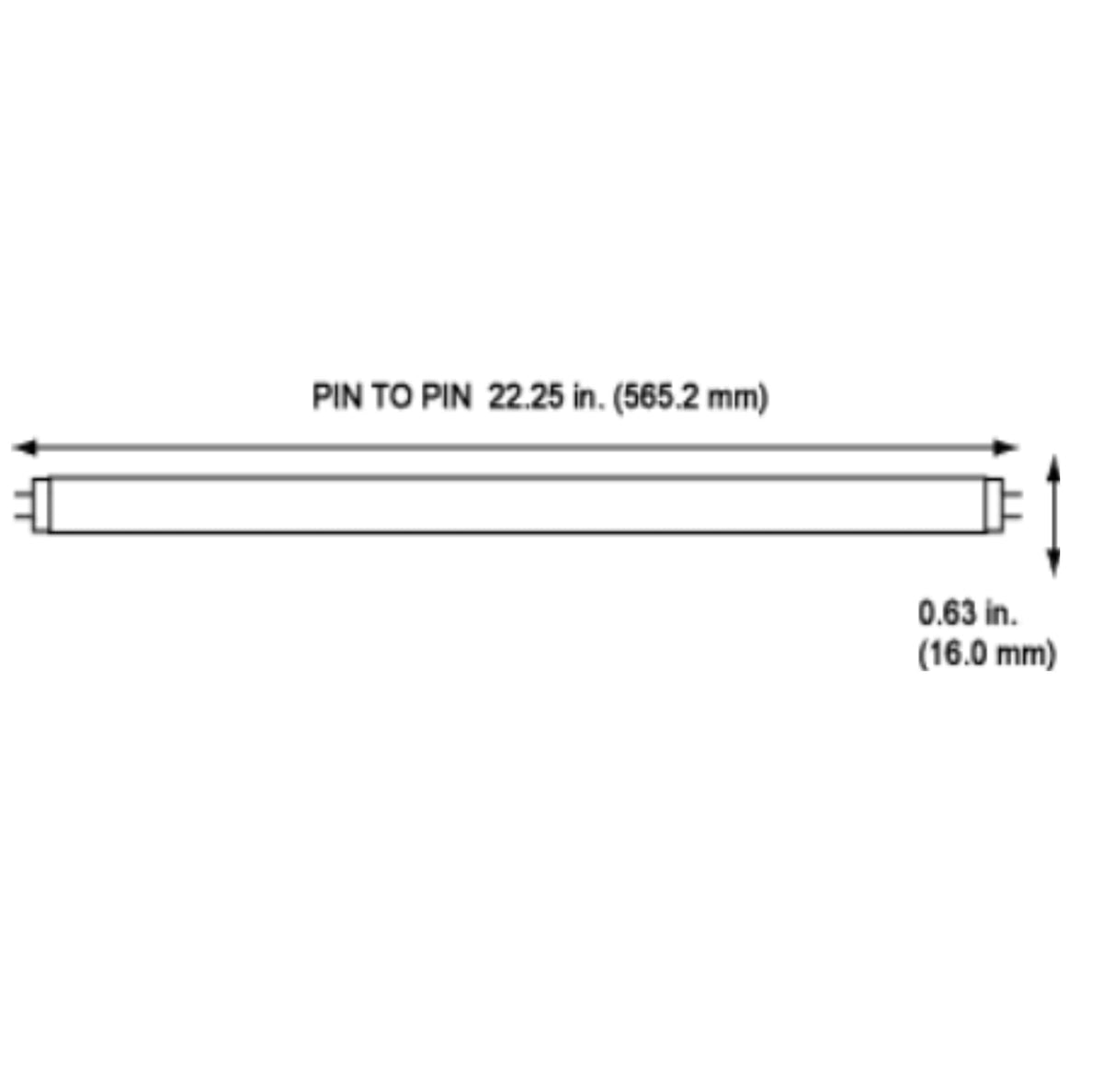 24 Inch 24W 5000K T5 Fluorescent Bulb G5 Bipin Base Pack of 6 A77080