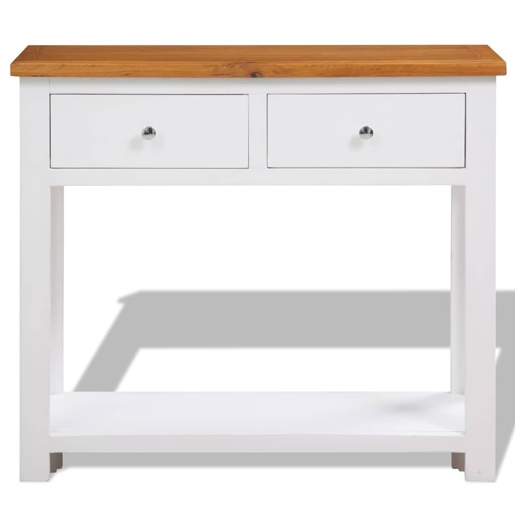 Solid Oak Wood Console Table L37708
