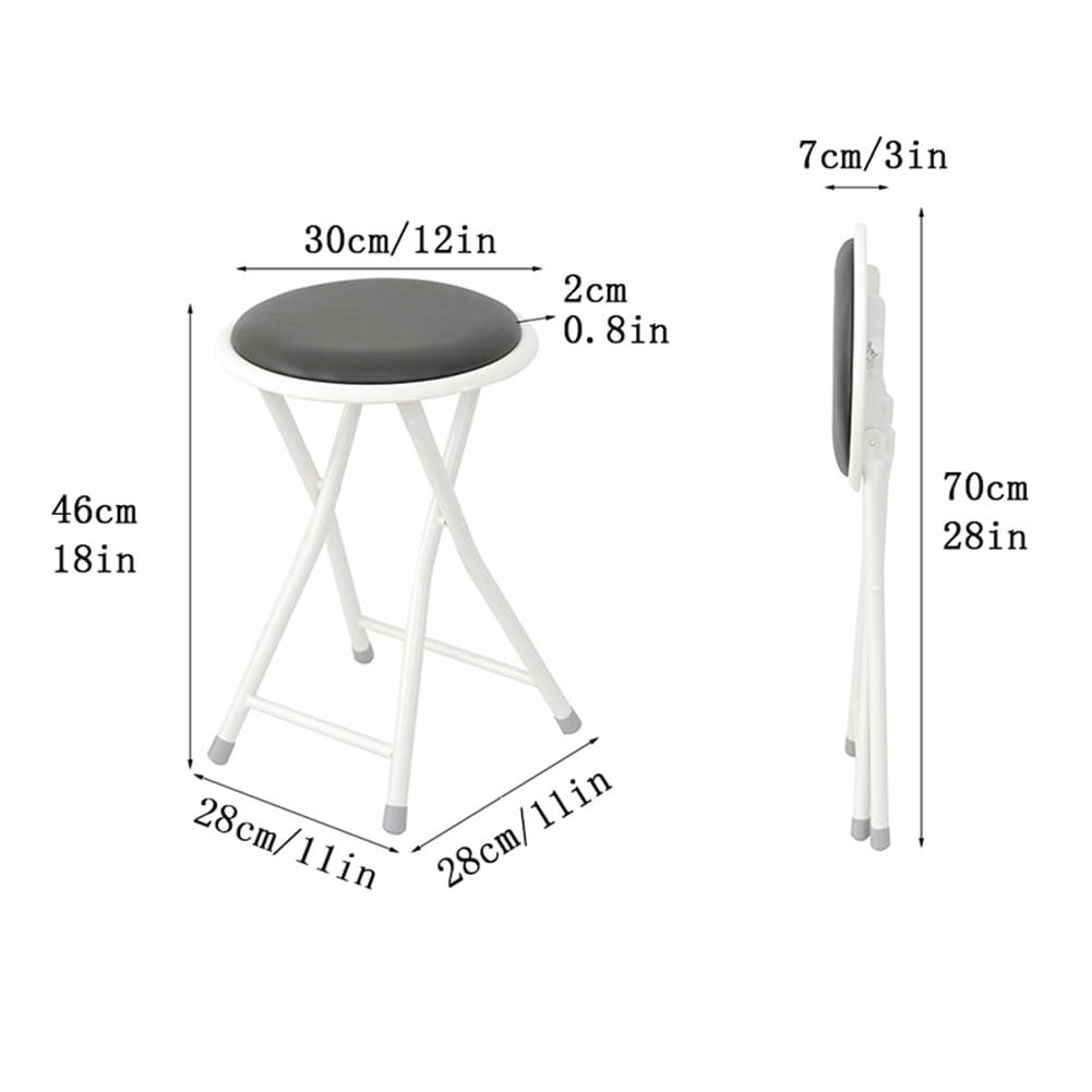 Black Folding Round Padded Bar Stool Q60535