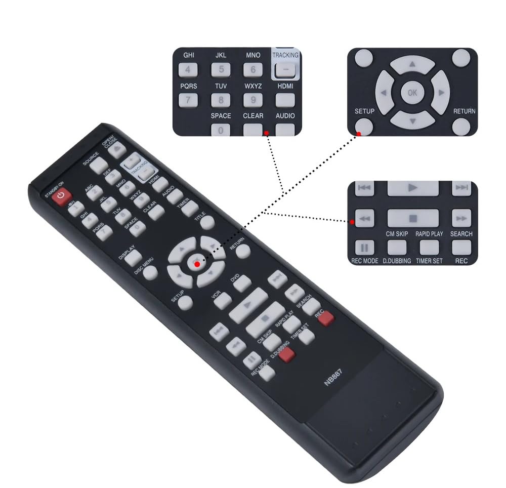 Replacement Remote Control for Magnavox DVD VCR Combo Player B9469