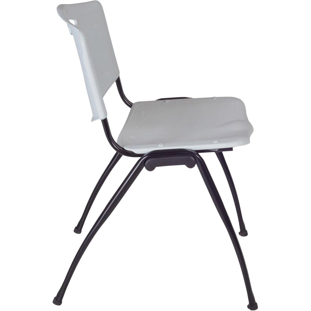 42" Round Breakroom Table with 4 Grey Stack Chairs S156