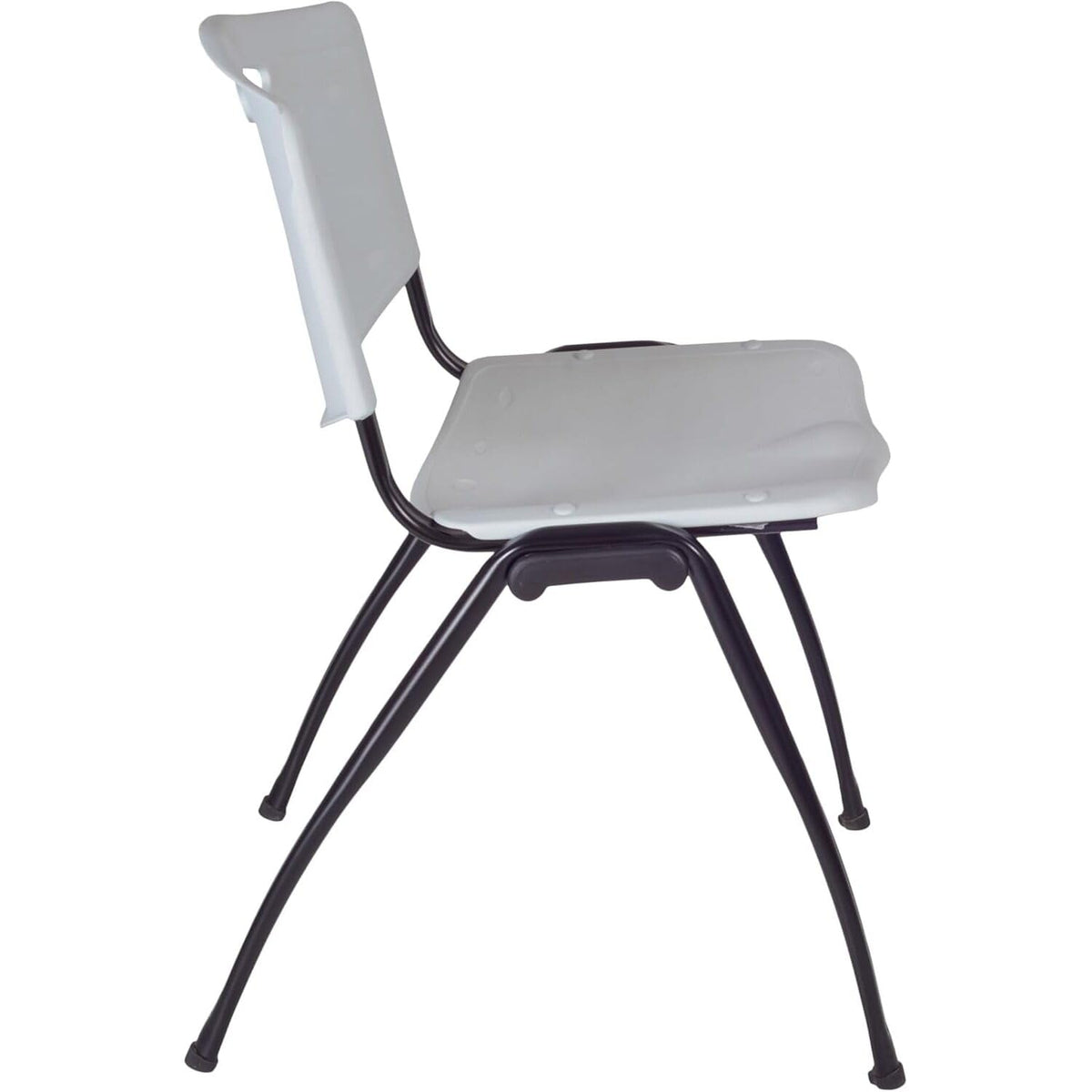 42" Round Breakroom Table with 4 Grey Stack Chairs S156