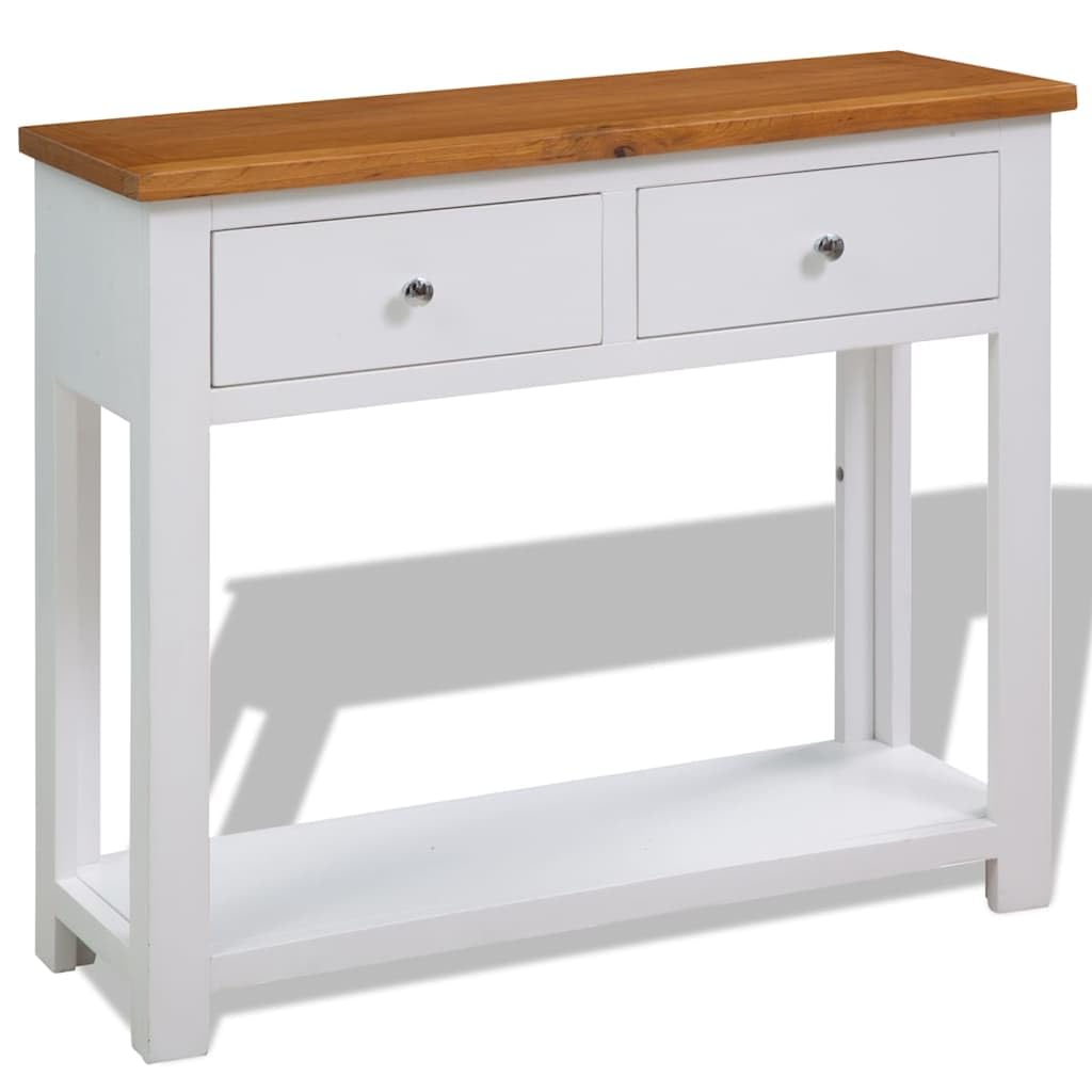 Solid Oak Wood Console Table L37708