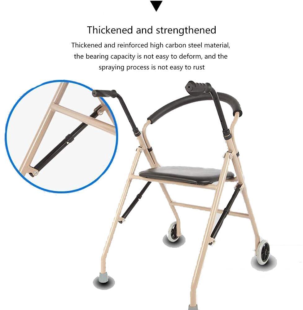 4 Wheel Folding Aluminum Rollator Walker with Seat K58752