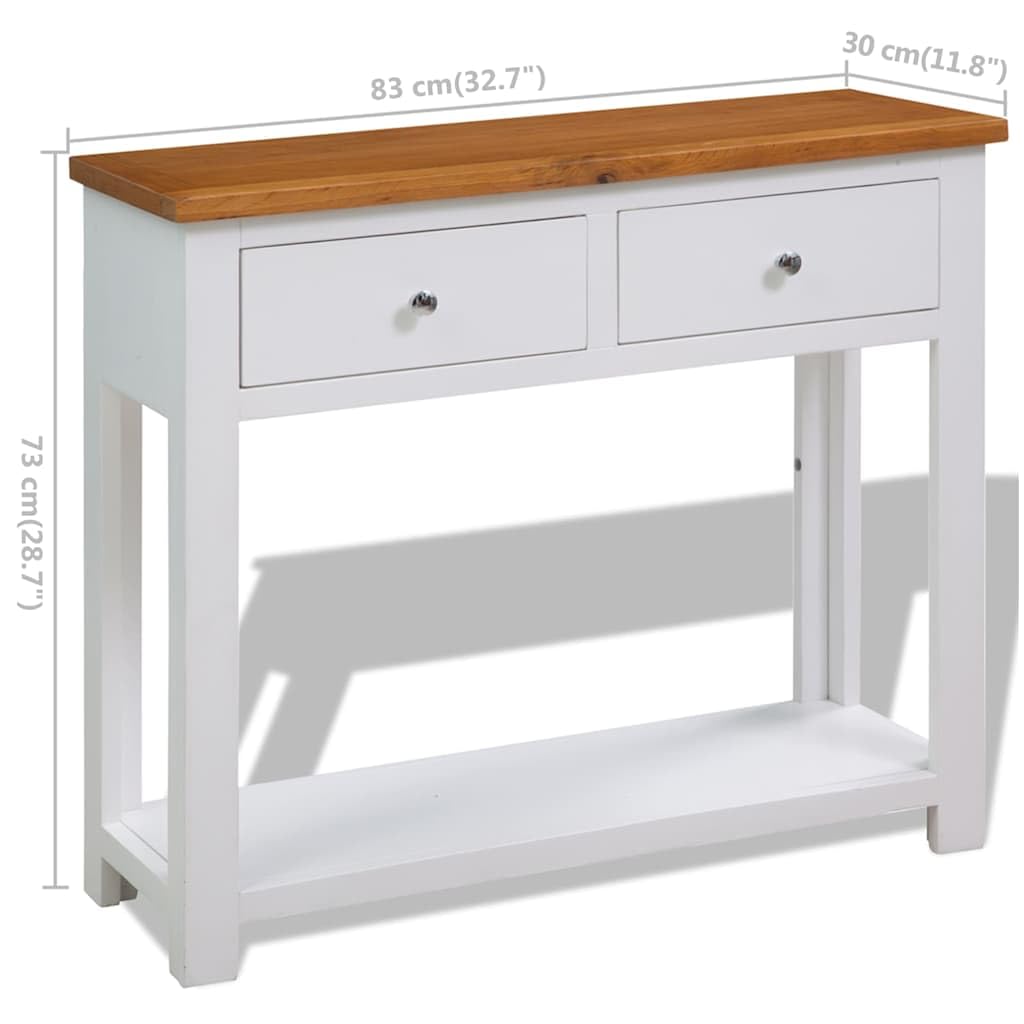 Solid Oak Wood Console Table L37708
