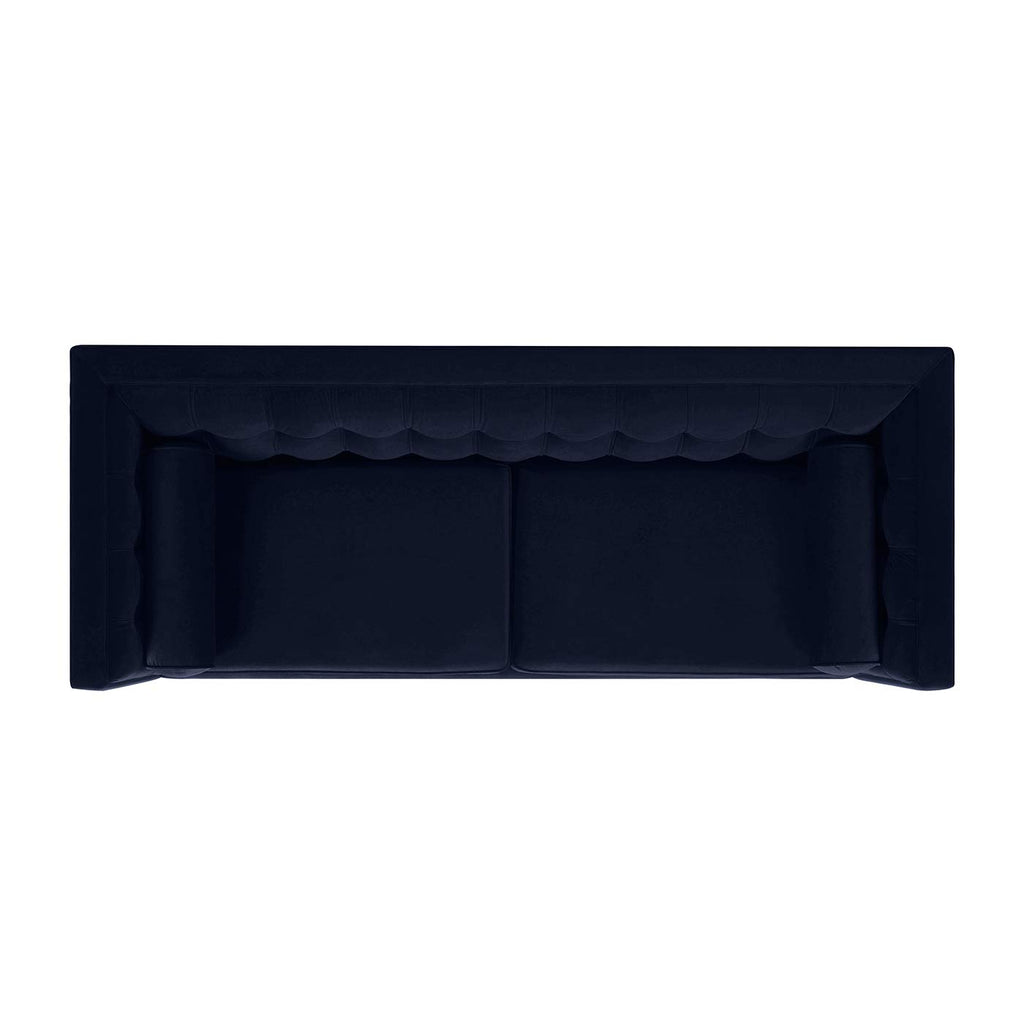 Dark Navy Blue Performance Velvet Tufted Sofa Q1064