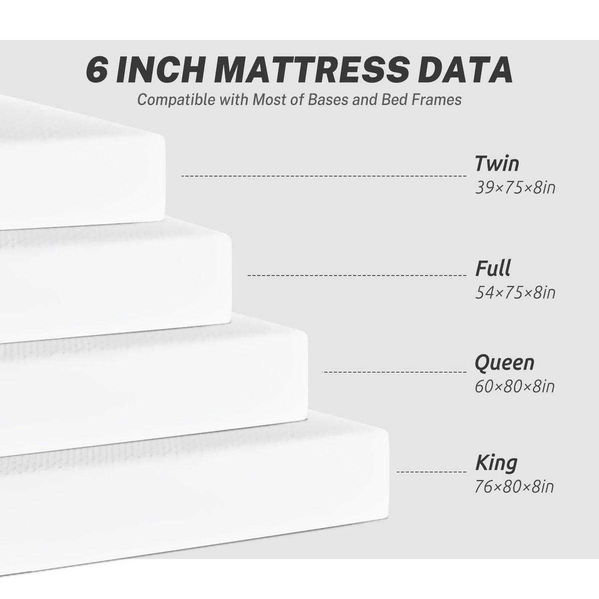 6 Inch Gel Memory Foam Mattress K851