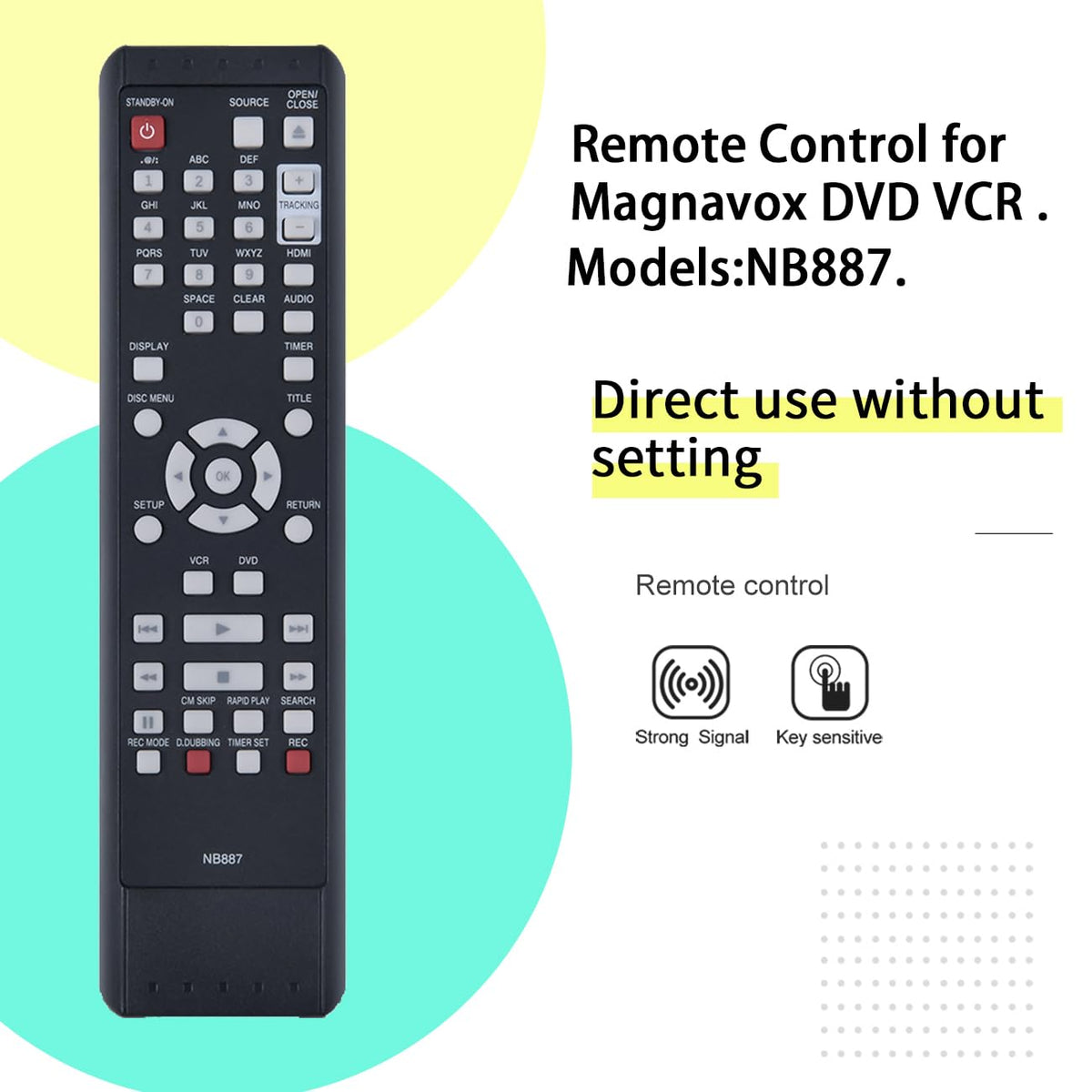 Replacement Remote Control for Magnavox DVD VCR Combo Player B9469