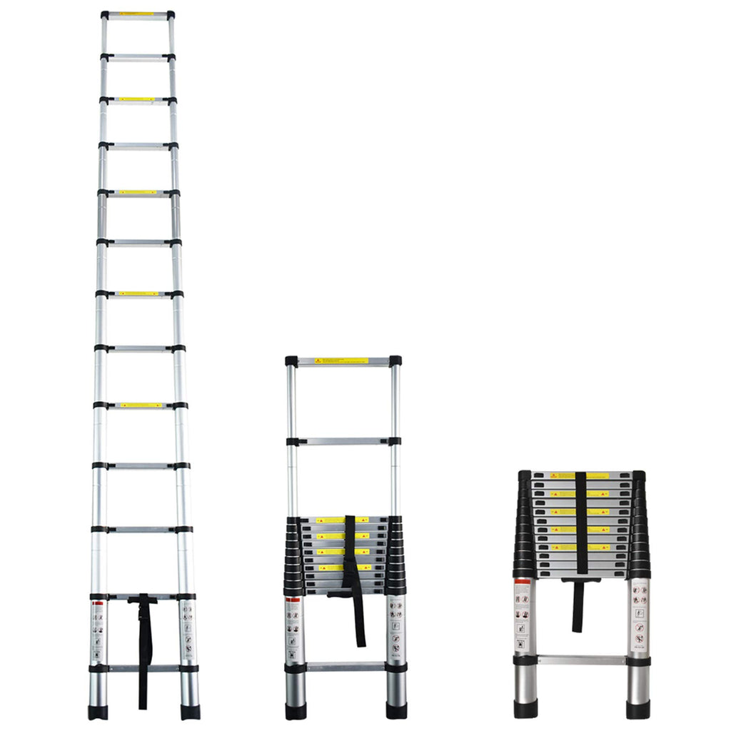 Aluminum Telescopic Extension Ladder 330 lbs Capacity 14.5FT I551124