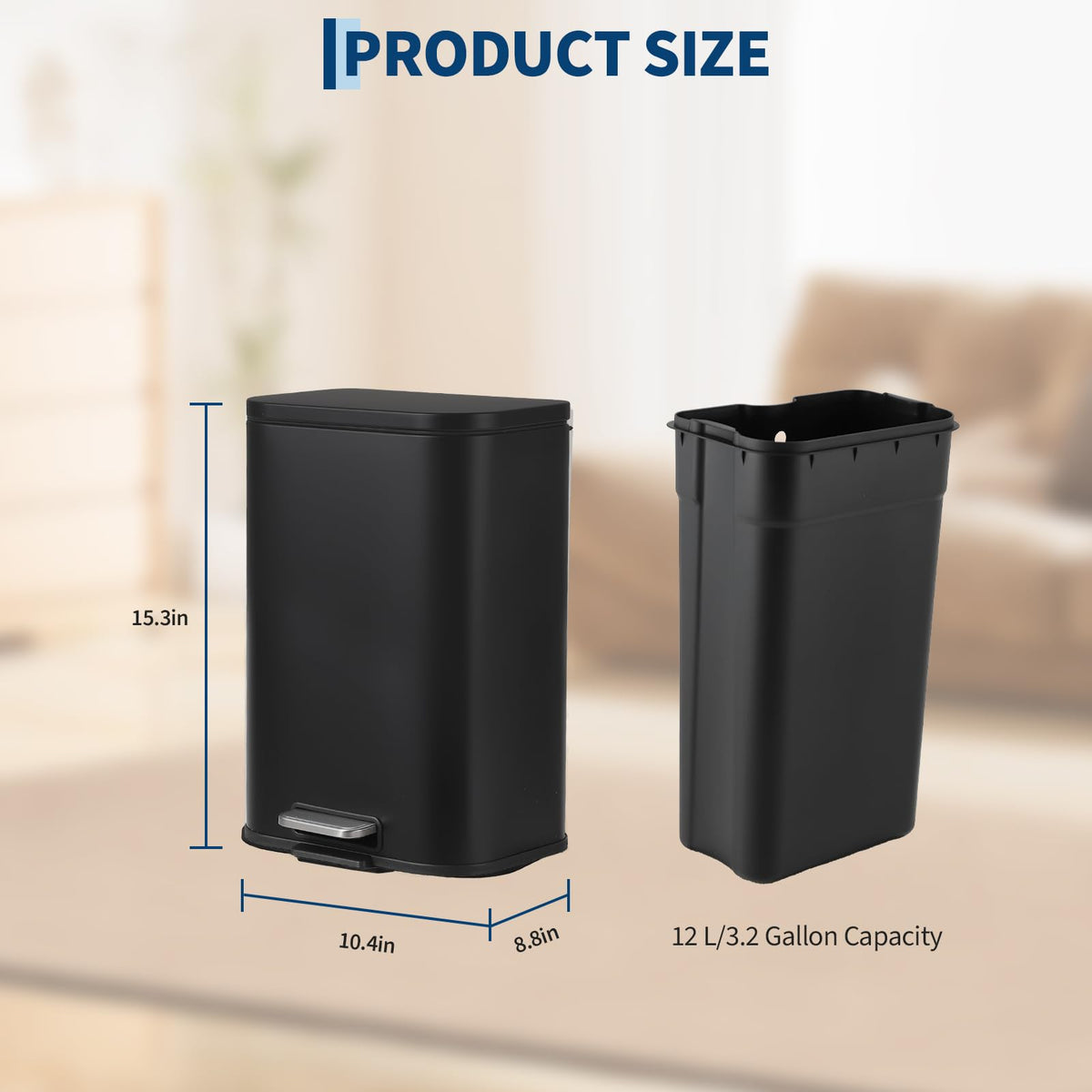8 gal Stainless Steel Step Trash Can X678