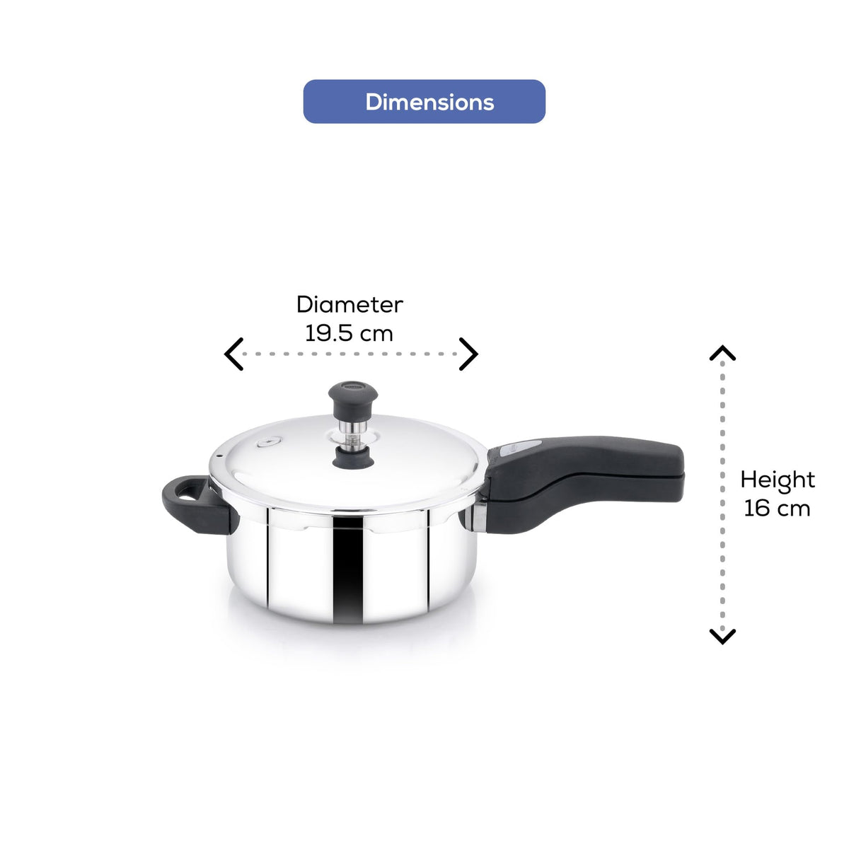 Triply Stainless Steel Pressure Cooker 3 Liter A405