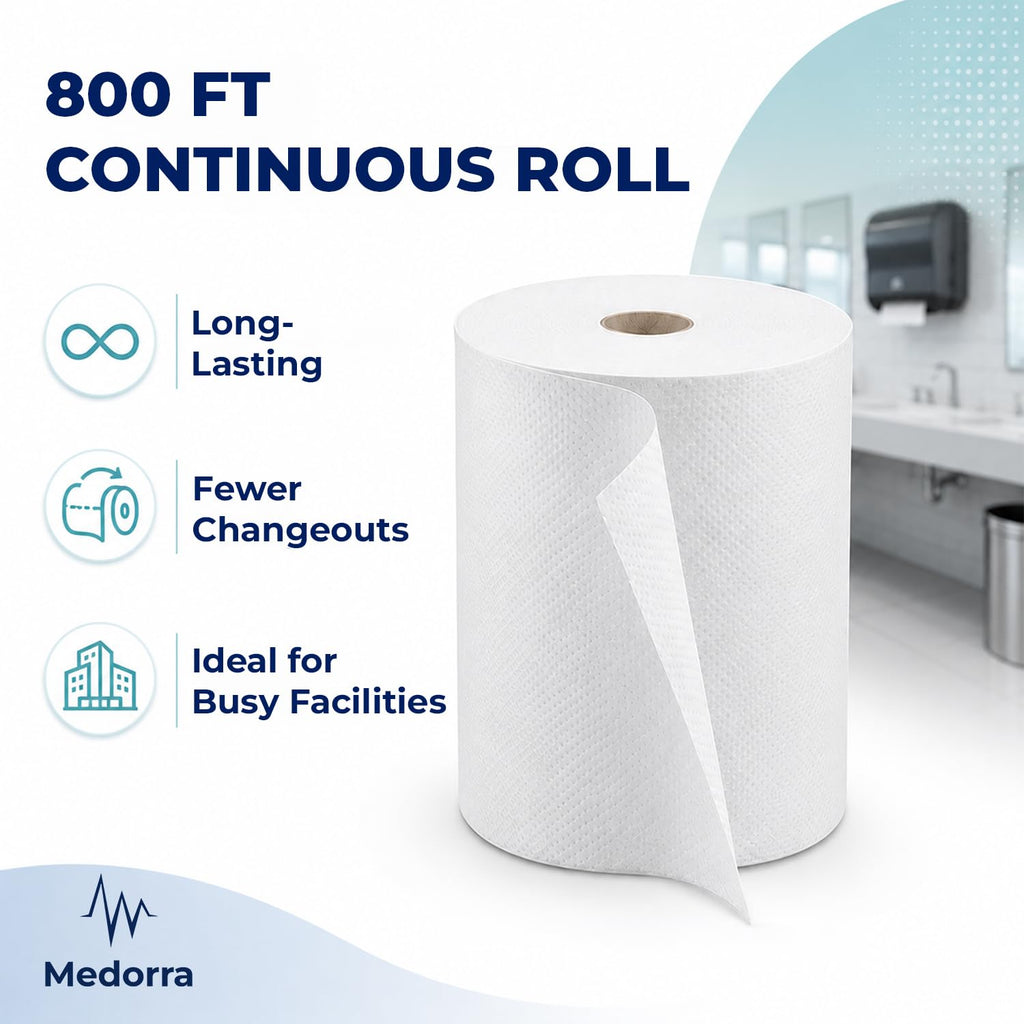 White Hardwound Paper Hand Roll Towel 6 Rolls Y9254