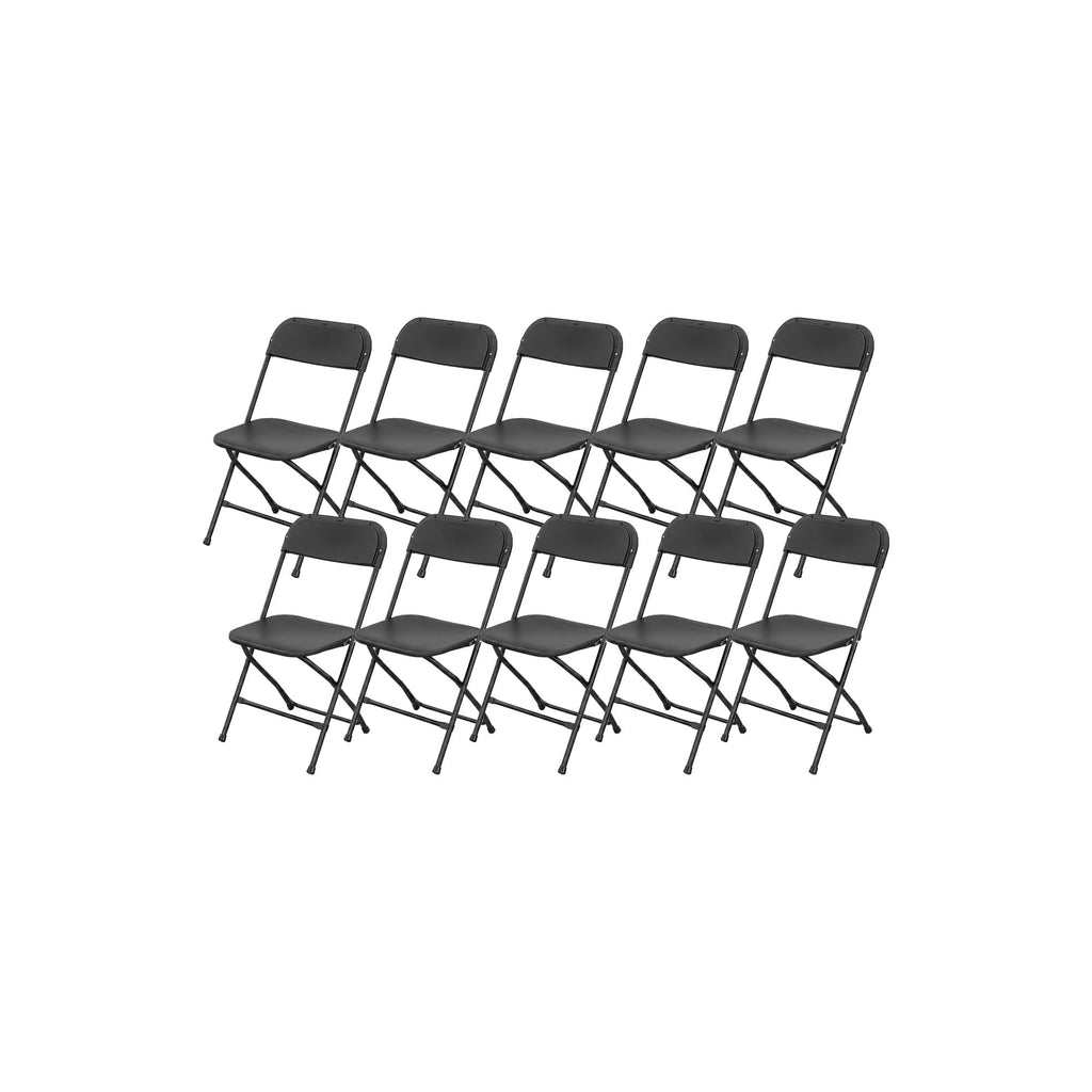10 Pack Black Plastic Folding Chairs F84745
