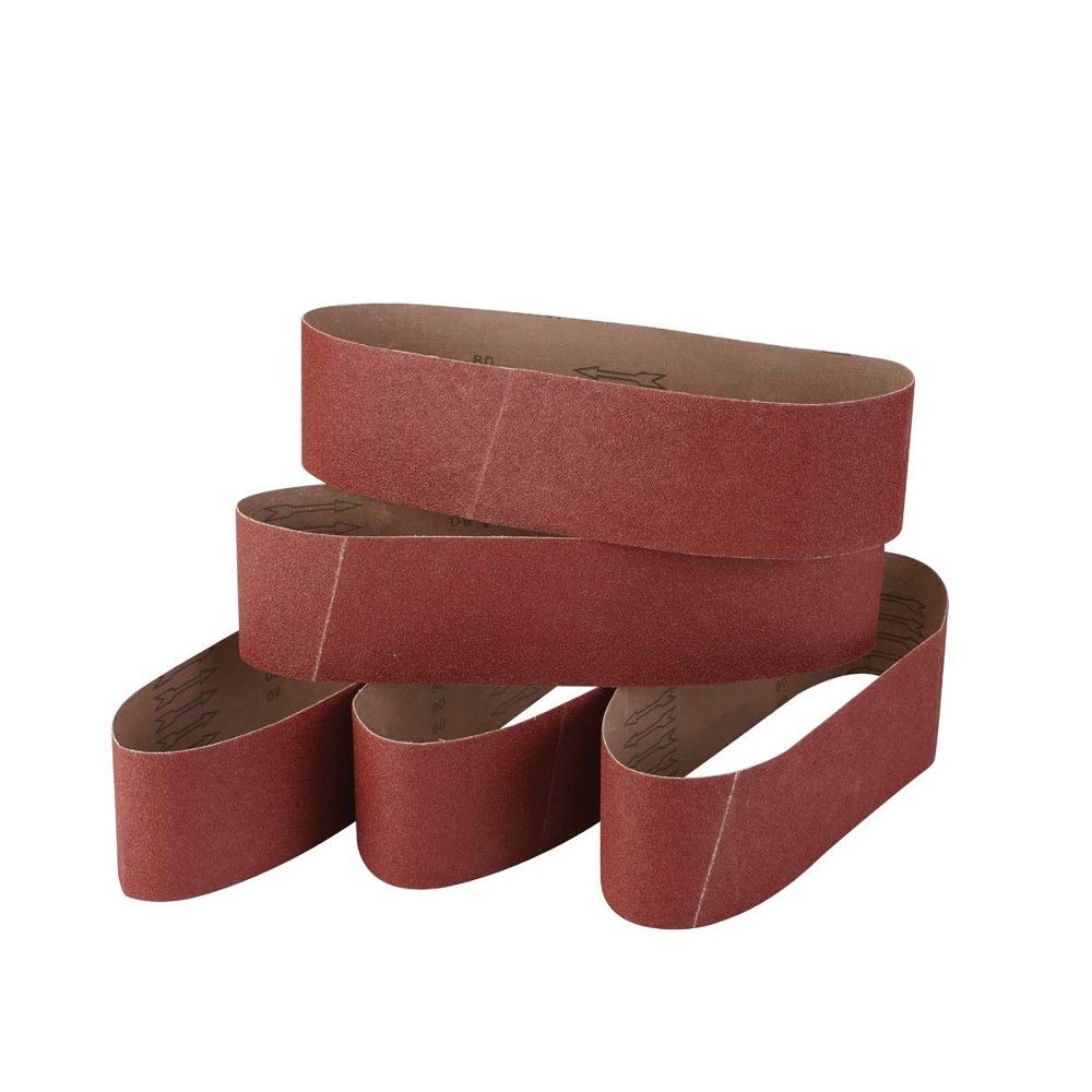 4 Inch x 36 Inch Sanding Belts, 5 Pack Aluminum Oxide T8524