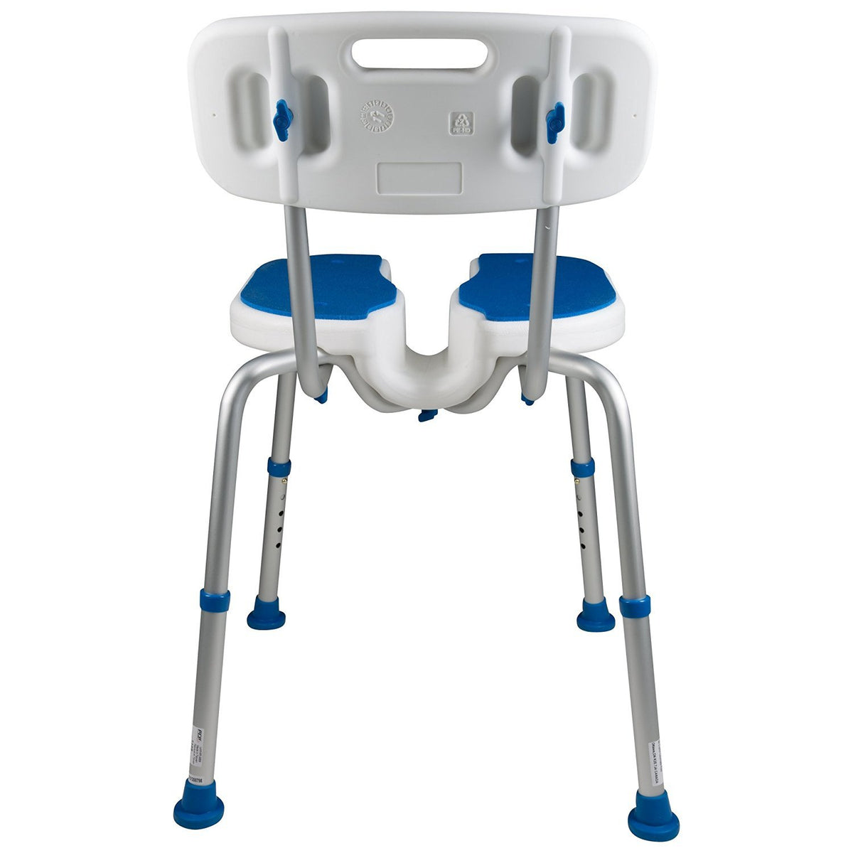White Blue Foam Padded Shower Safety Seat with Backrest S1506