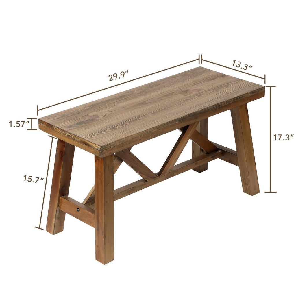 30" Solid Wood Bench O540