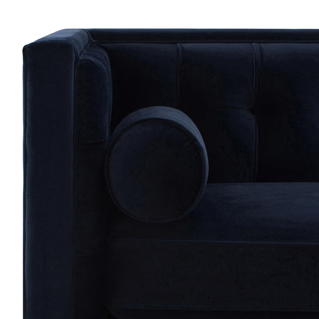 Dark Navy Blue Performance Velvet Tufted Sofa Q1064