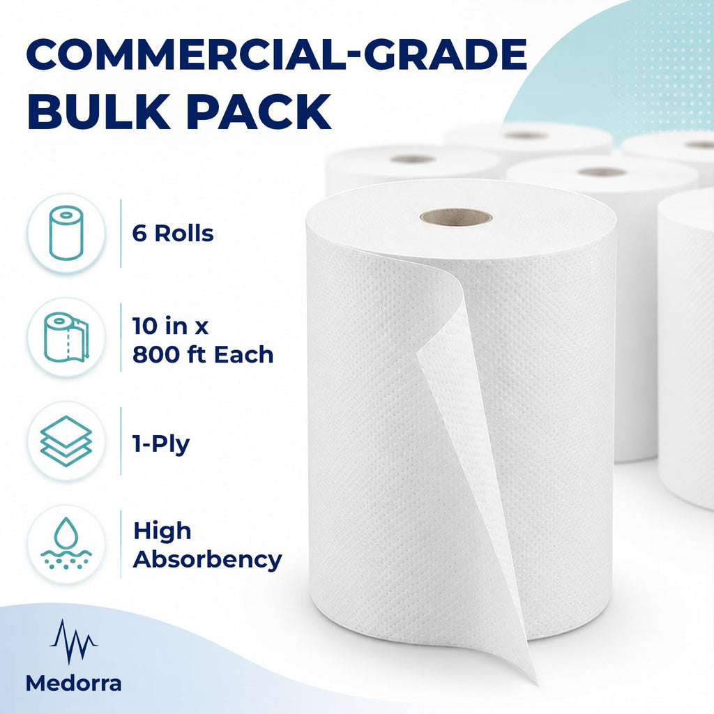 White Hardwound Paper Hand Roll Towel 6 Rolls Y9254