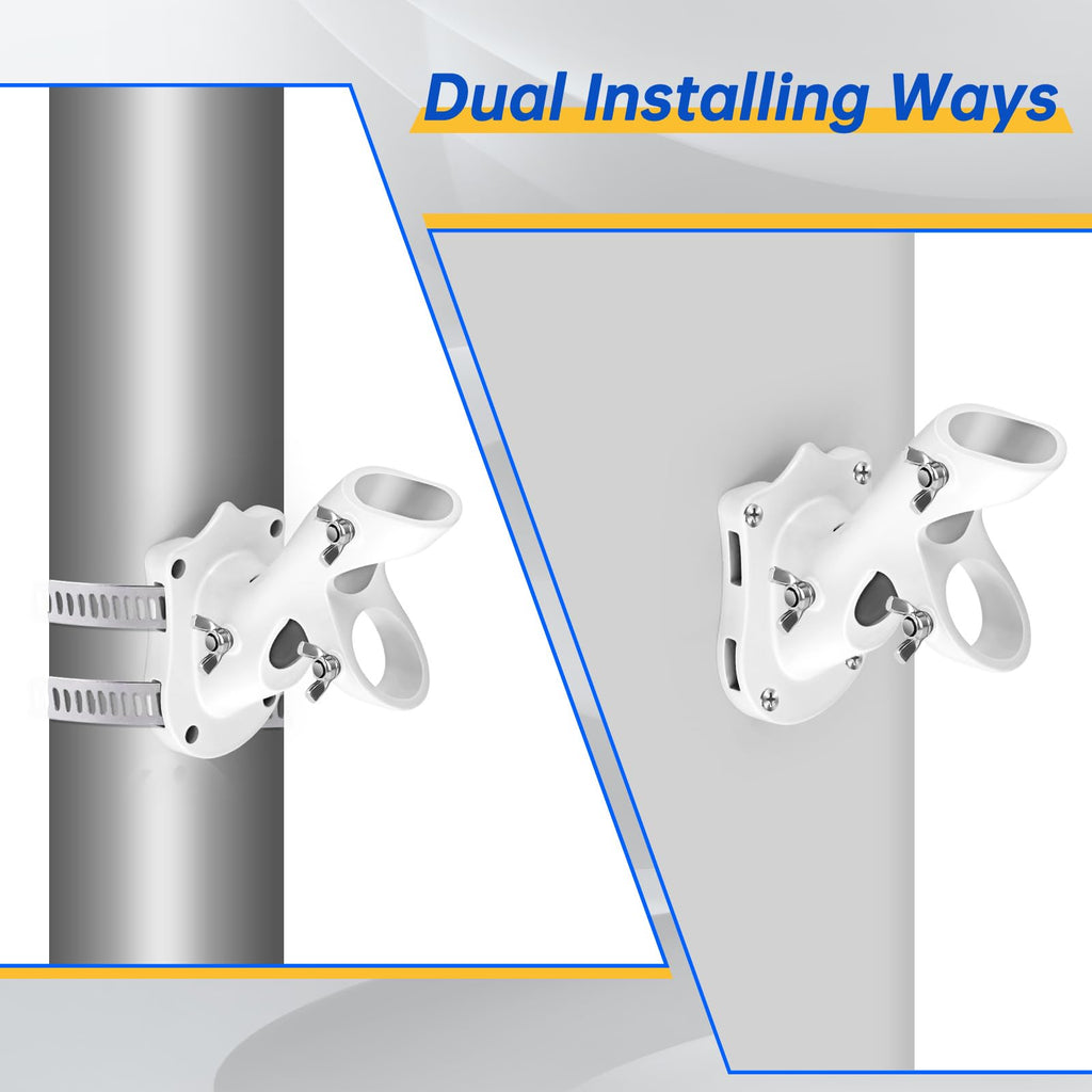 Flag Pole Holder Heavy-Duty Aluminum 1" Inner Diameter 2 Positions White 2 Pack X526