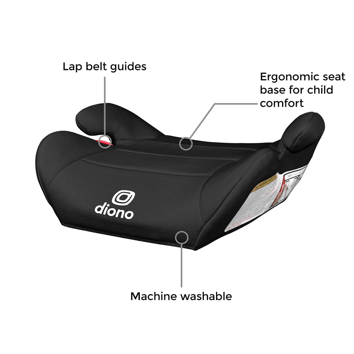 Black Backless Booster Car Seat, Pack of 2 I7271