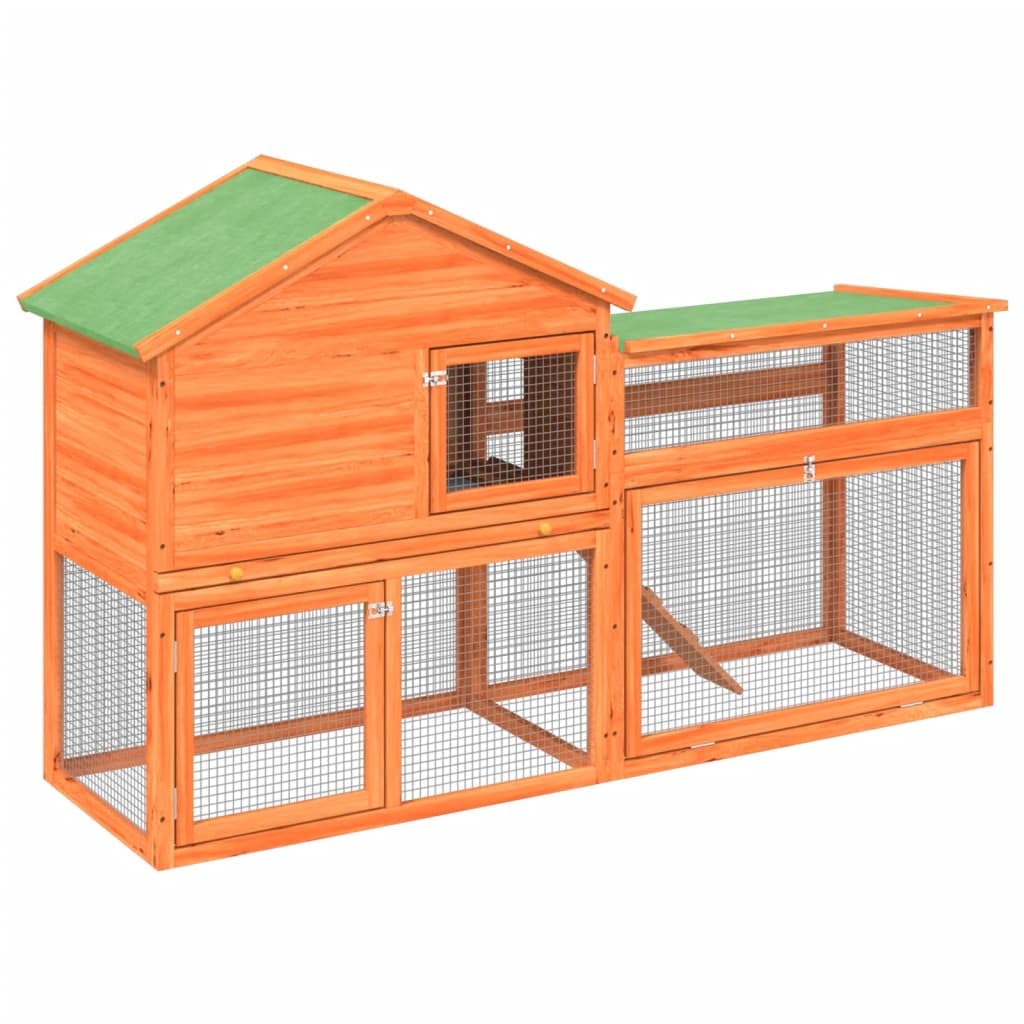 2-Tier Wooden Rabbit Hutch Small Animal Cage K40069