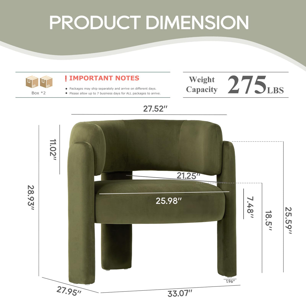 Modern Green Upholstered Accent Chair A469009