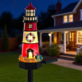 Solar Powered LED Lighthouse Light Outdoor Garden Waterproof Resin Automatic Sensor L8342