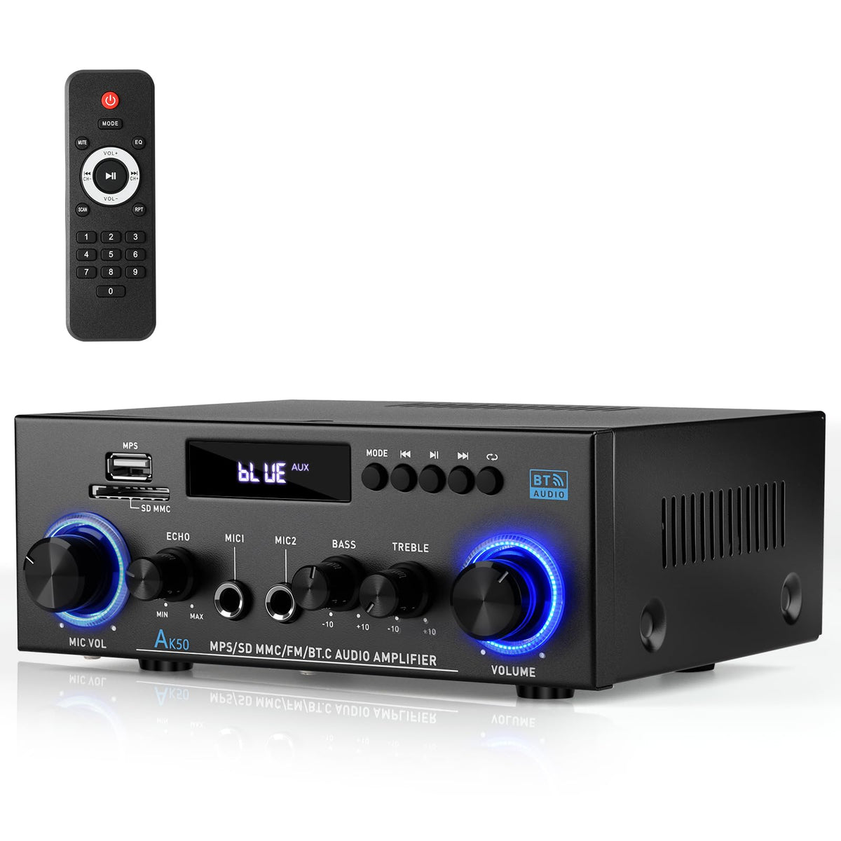 2 Channel 400W Bluetooth Stereo Audio Amplifier Y7215