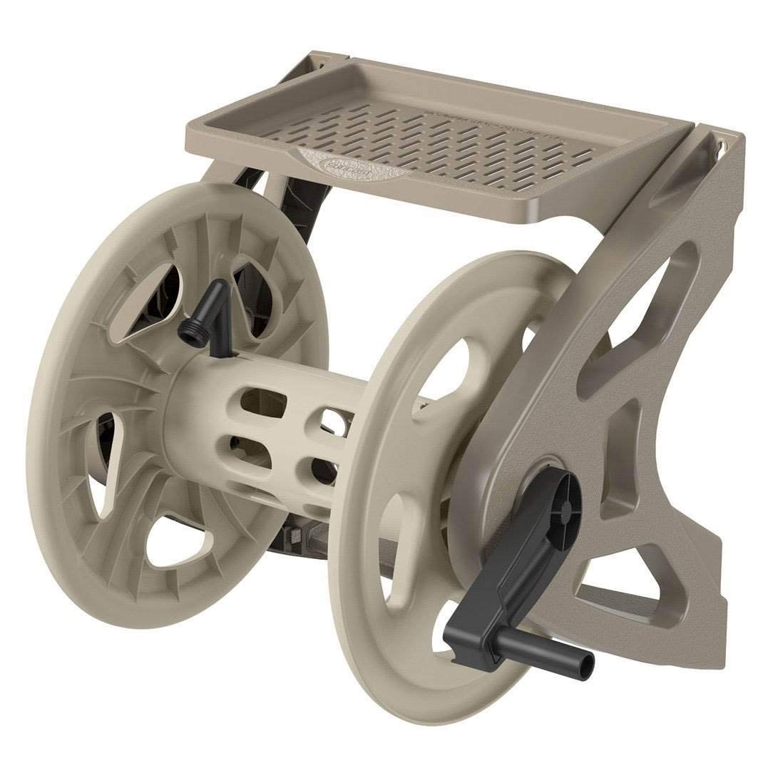 Hard Plastic Wall Mounted Retractable Garden Hose Reel with 200 Feet Hose Capacity W869