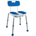 White Blue Foam Padded Shower Safety Seat with Backrest S1506