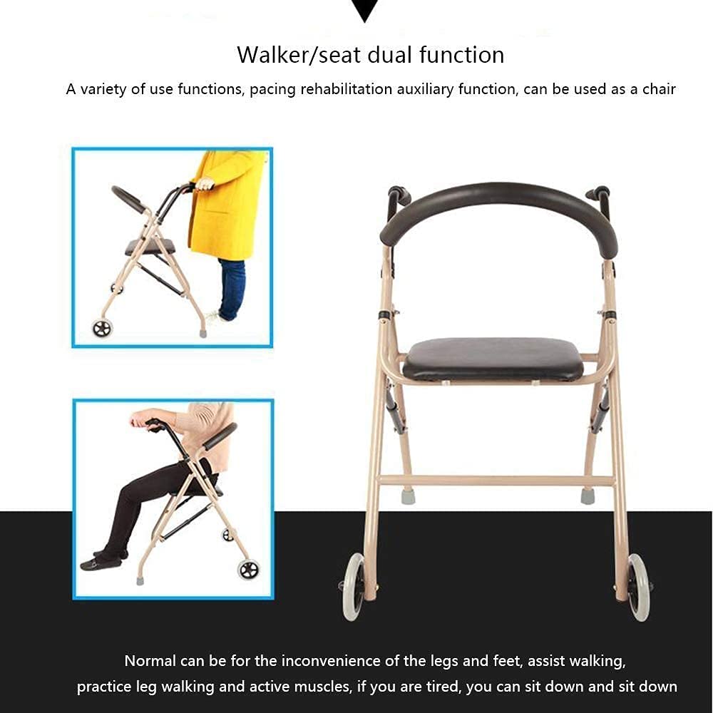4 Wheel Folding Aluminum Rollator Walker with Seat K58752