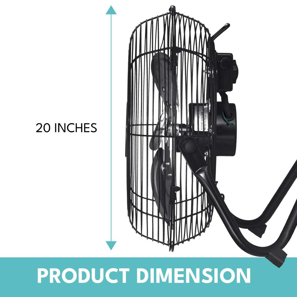 20 in. 3 Speed Metal Floor Fan with Tilting Head T30038