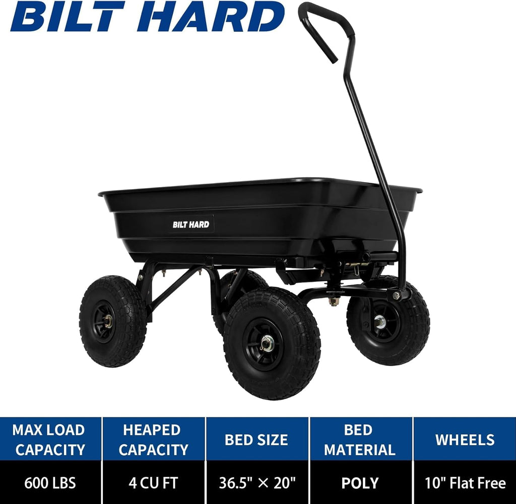 Poly Garden Dump Cart 600 lbs 4 Cu Ft N63696