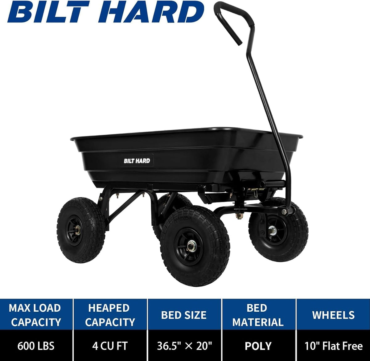 Poly Garden Dump Cart 600 lbs 4 Cu Ft N63696