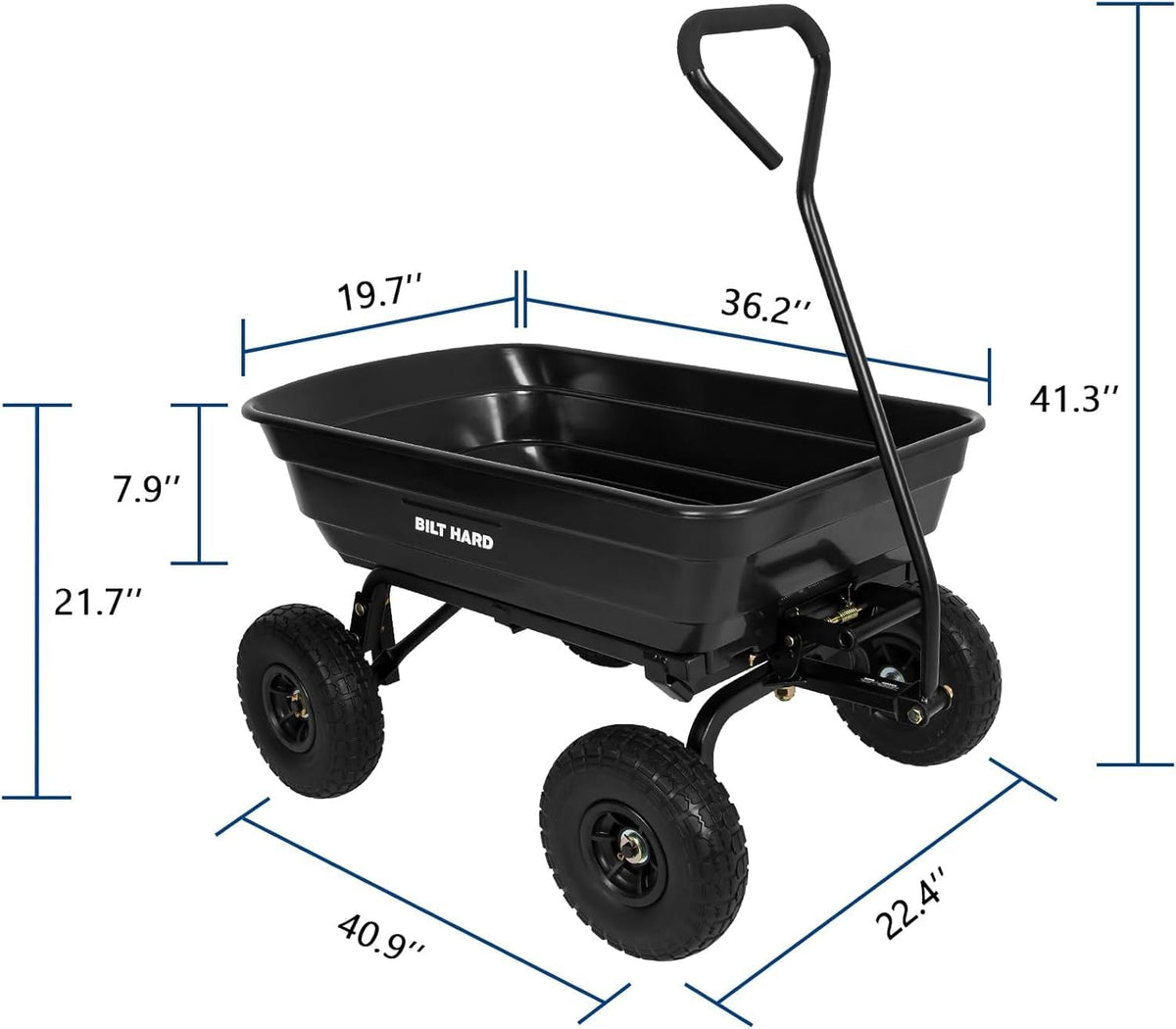 Poly Garden Dump Cart 600 lbs 4 Cu Ft N63696