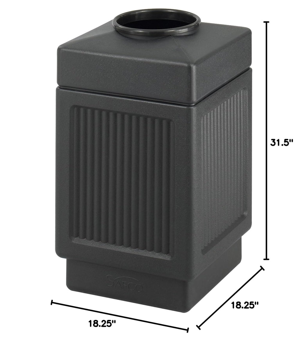 38 Gallon Black Open Top Trash Can P936758