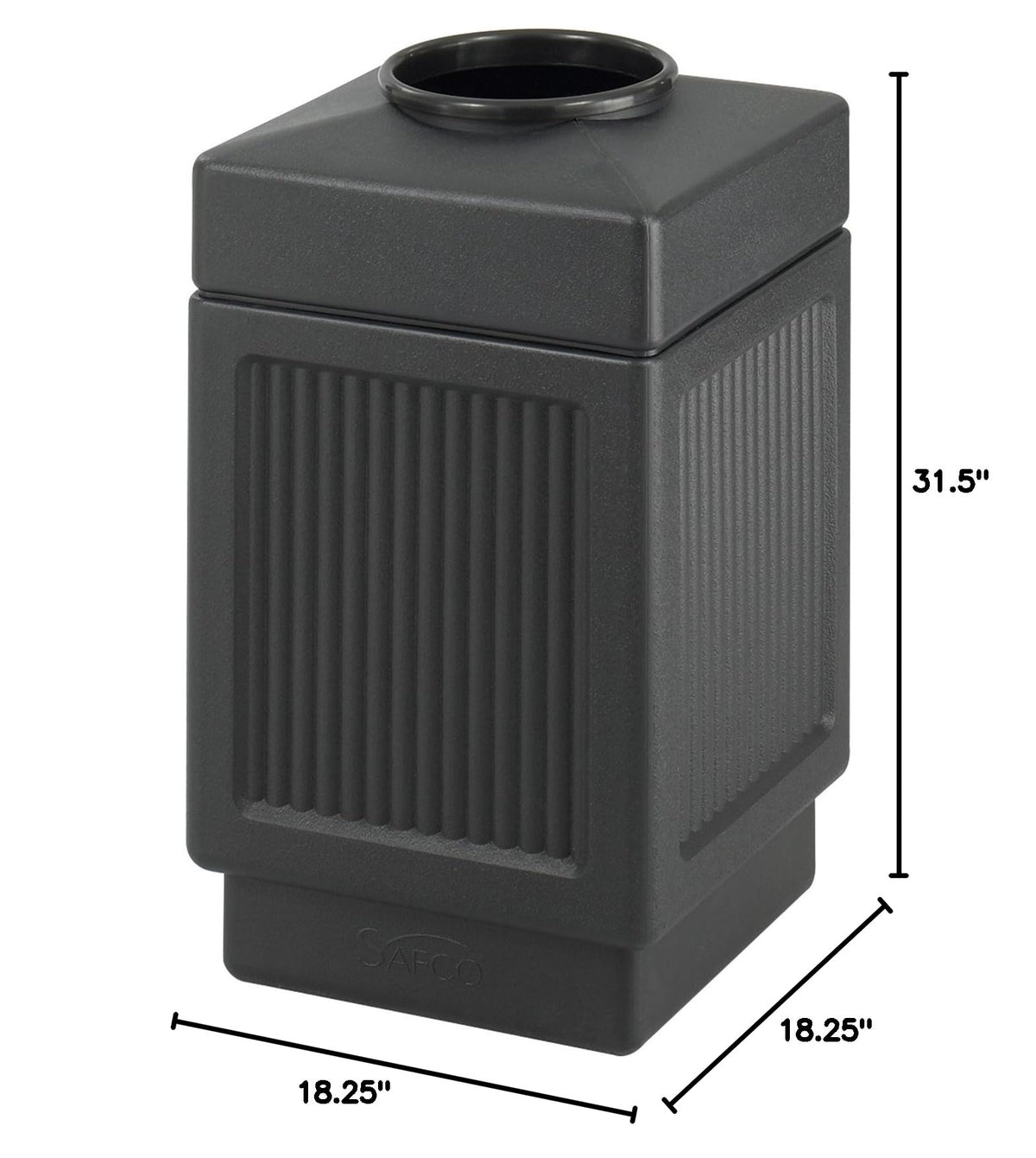 38 Gallon Black Open Top Trash Can P936758
