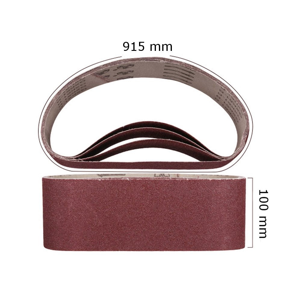 4 Inch x 36 Inch Sanding Belts, 5 Pack Aluminum Oxide T8524