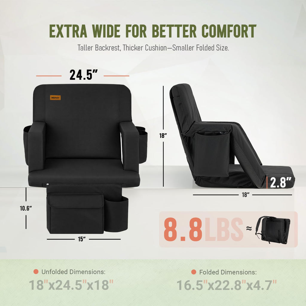 Stadium Seat with Back Support and Armrests, 2-Pack L78402