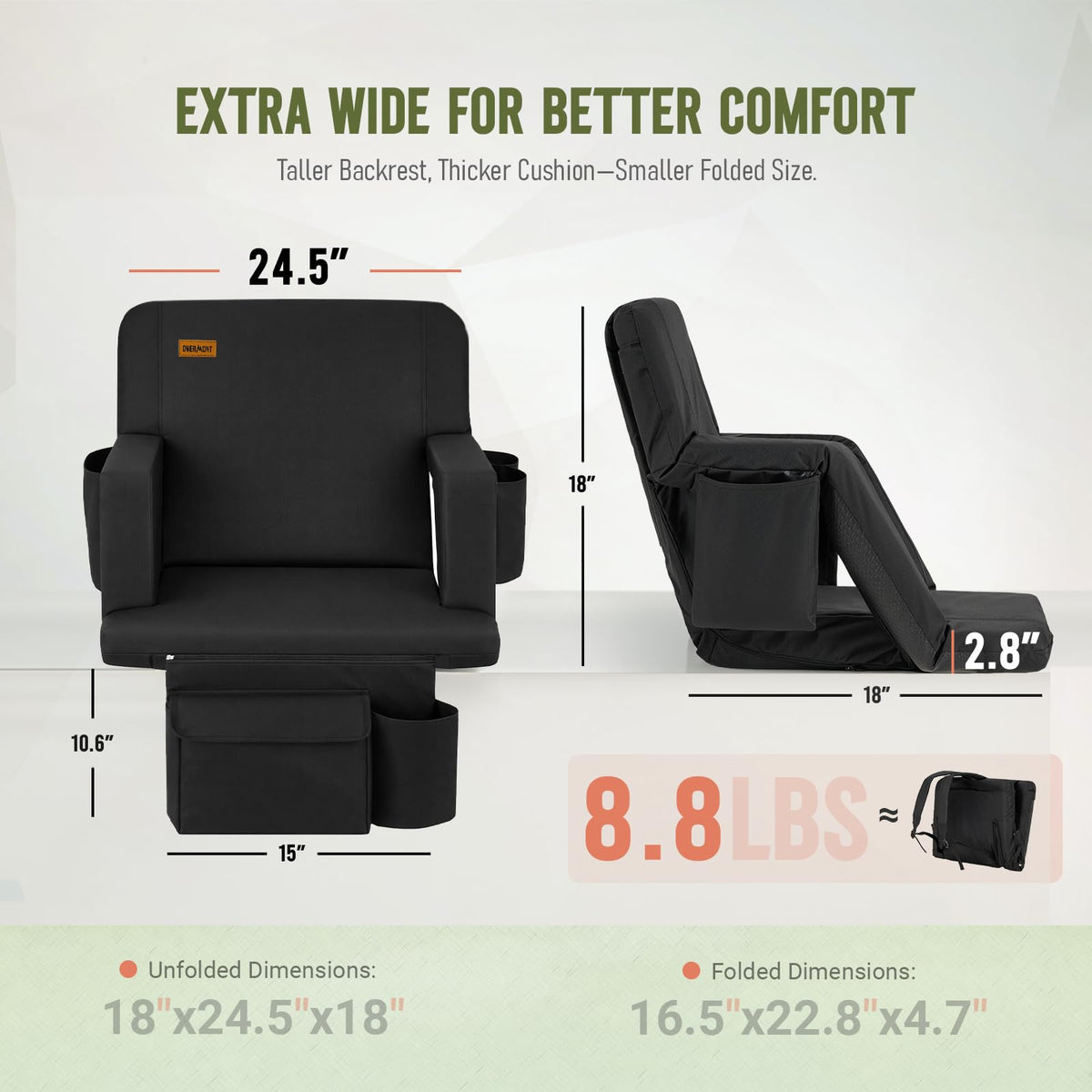 Stadium Seat with Back Support and Armrests, 2-Pack L78402