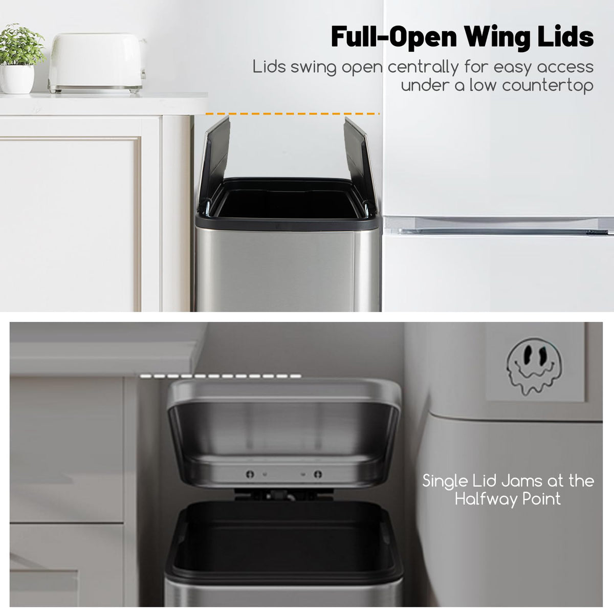 12 Gallon Stainless Steel Kitchen Trash Can I16635