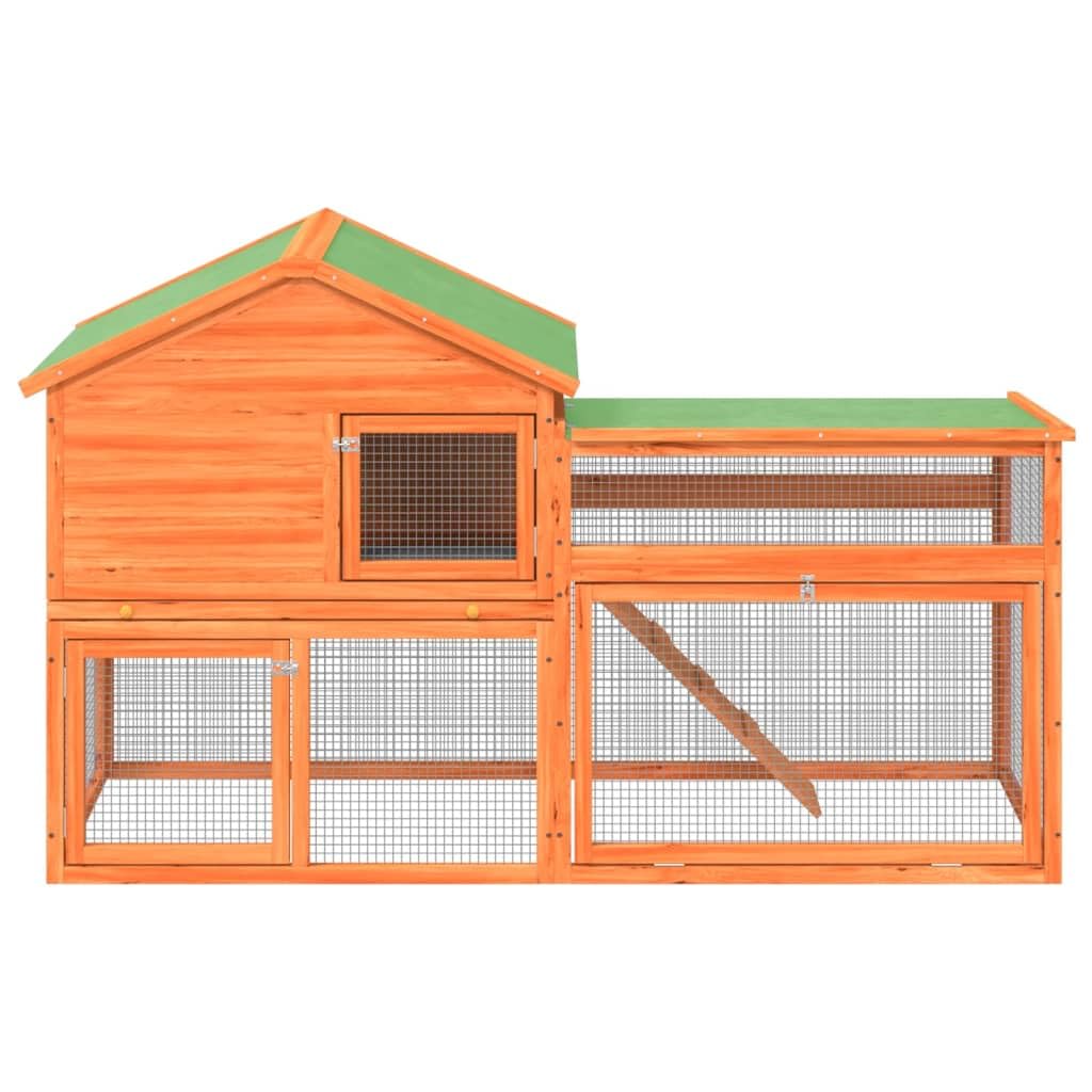 2-Tier Wooden Rabbit Hutch Small Animal Cage K40069