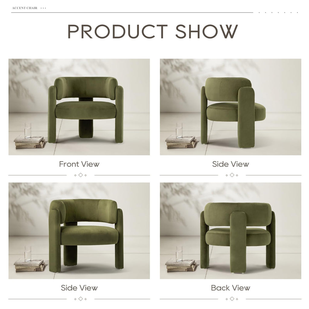 Modern Green Upholstered Accent Chair A469009