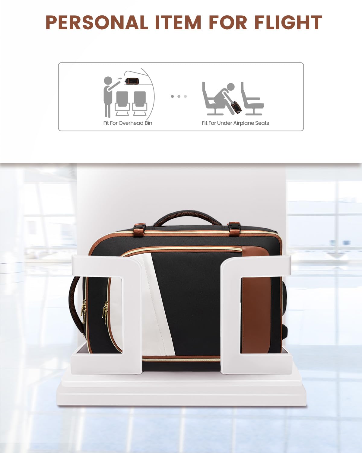 Rolling Backpack with Wheels, 17 Inch 57L Water Resistant I668