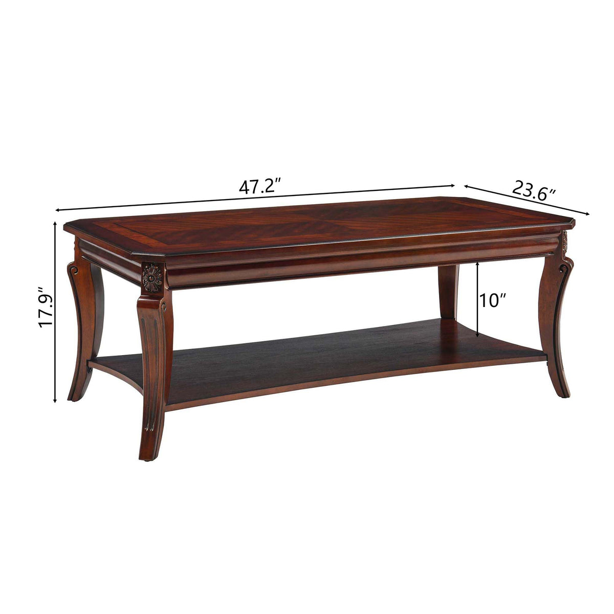 Set of 3 Solid Wood Coffee Table Q41427
