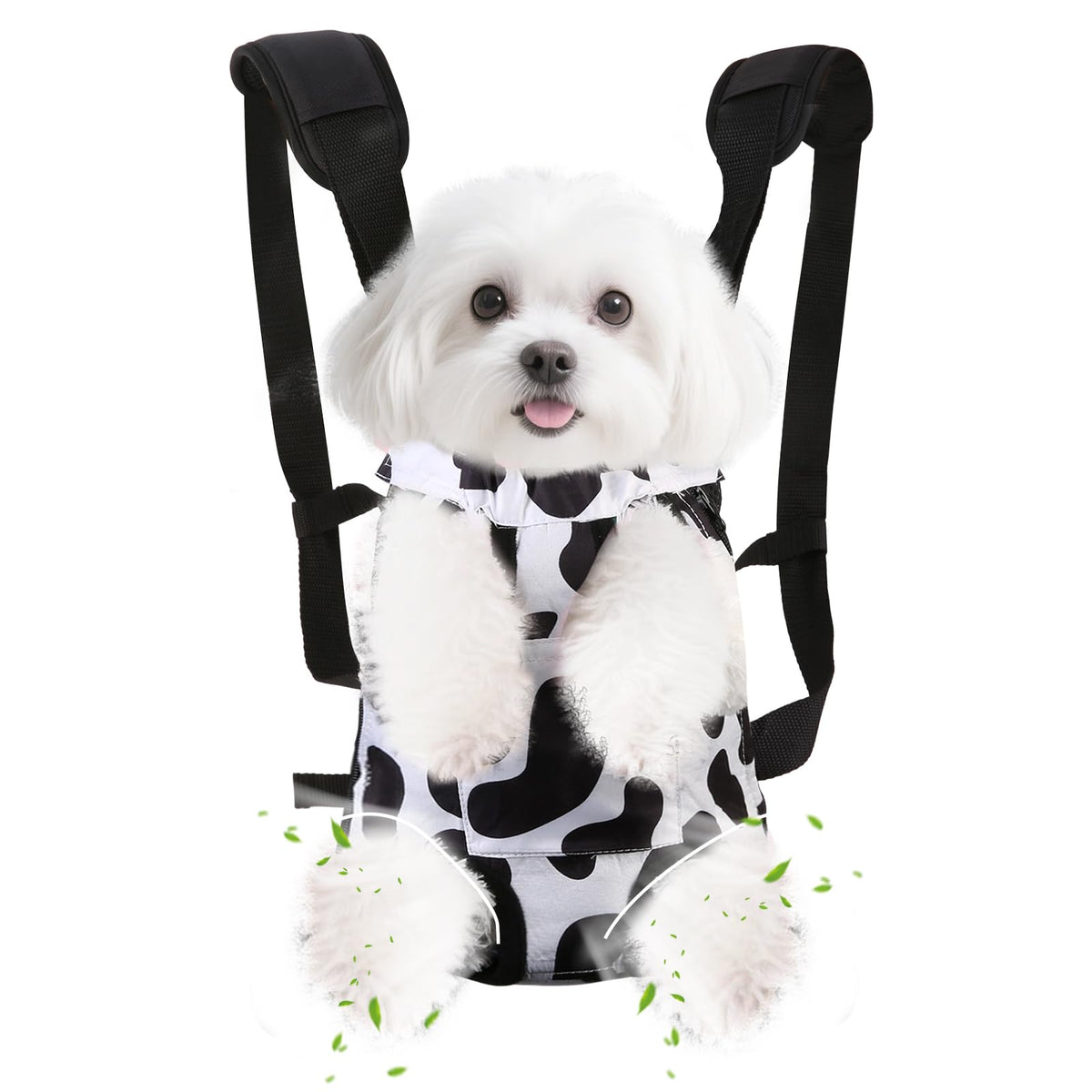 Adjustable Soft Ventilated Pet Carrier Backpack, 2.5-4 lbs, Cow Print N7312