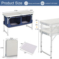 Folding Camping Table with Storage, 3 Height Adjustable, Lightweight, 4 Ft Aluminum J332