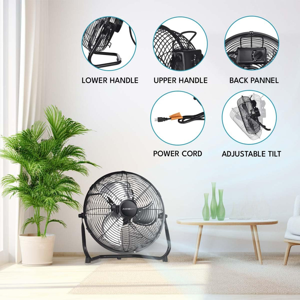 20 in. 3 Speed Metal Floor Fan with Tilting Head T30038