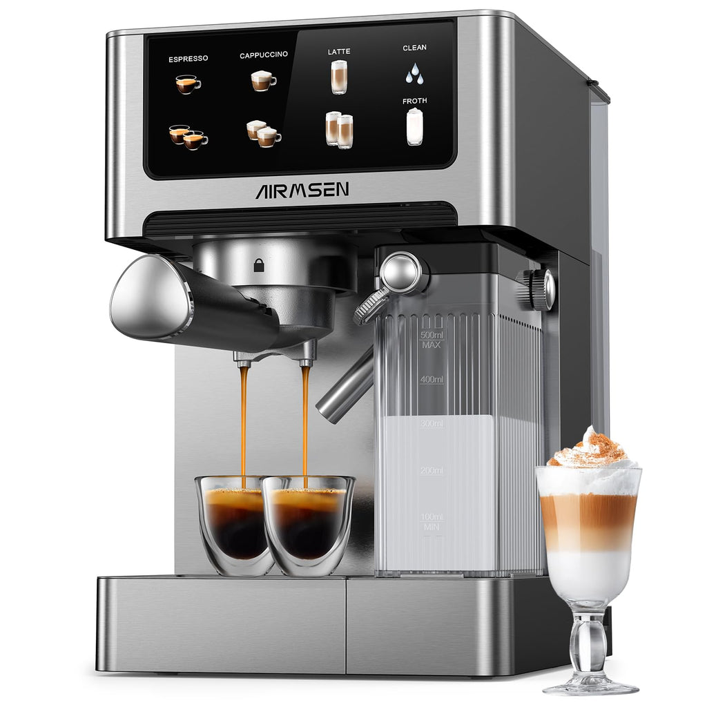 20 Bar Espresso Machine with Milk Frother, Stainless Steel, 60oz Water Tank H96416